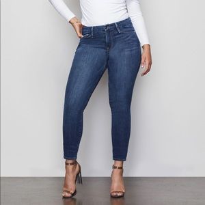 NWOT Good American Good Legs LONG Blue Jeans